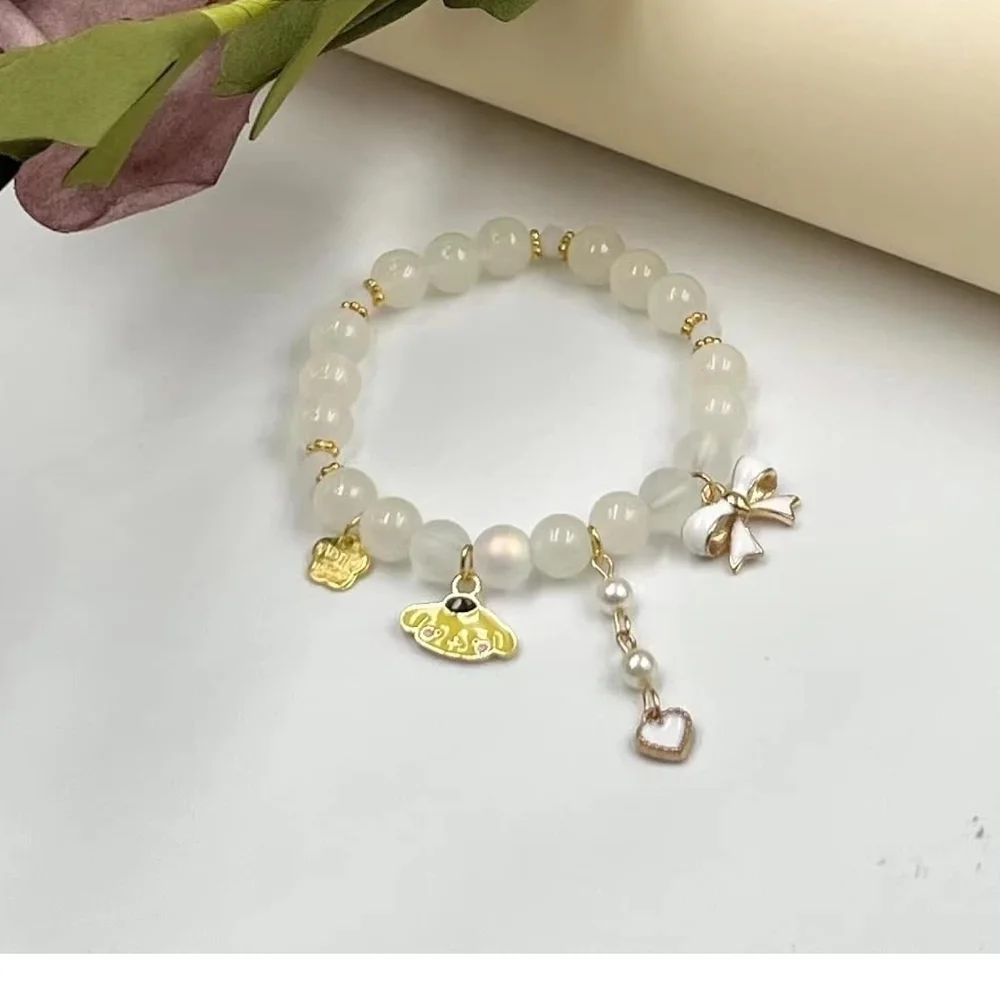 Charming Gold and Cream Beaded Bracelet